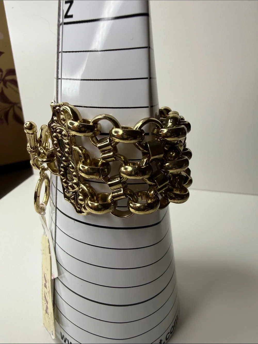NWT 2028 offshoot of 1928 Classic Polished Gold Multi-Row Link Bracelet figure 8